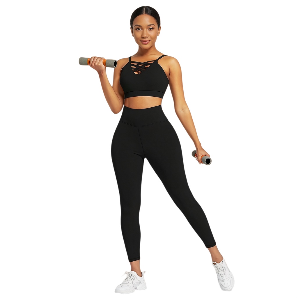 Fitness Yoga - 3ピース レディース ヨガ フィットネスセット - ジム