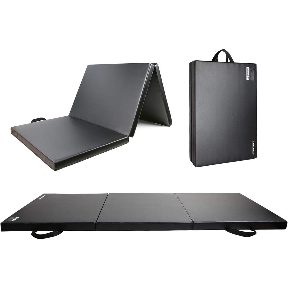 Thick Yoga Mat - 強化された厚手のジムマット、3'x6'、4'x8'、4x10'、2'x8'、ヨガ、MMA、ストレッチ、ホームジムの保護用ハンドル付き