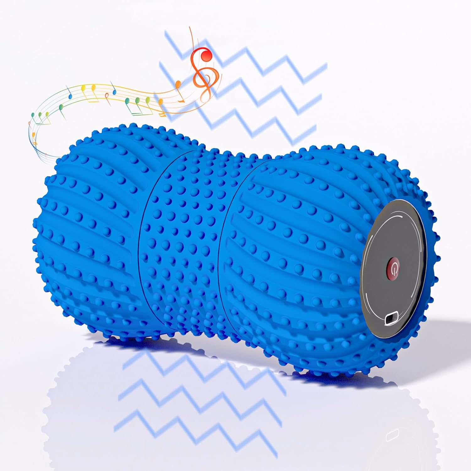 Yoga Fitness Wheel - 2 in 1 バイブレーションピーナッツマッサージボール、6つのマッサージモード搭載、充電式バイブレーションマッサージヨガローラーボール、筋肉回復用