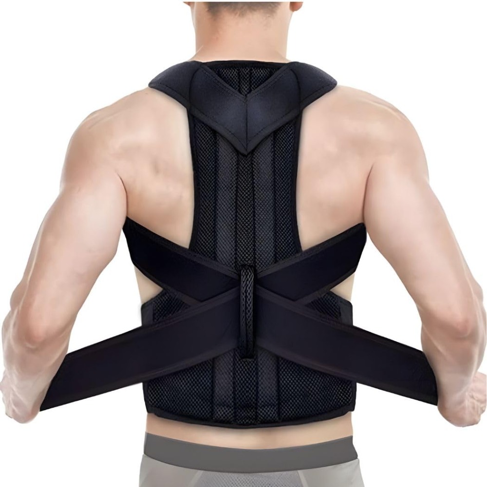 Posture Corrector Back - 男女兼用姿勢矯正器 | 調整可能な背中サポートベルト（腰椎と上背部サポート付き） | 通気性のあるフルバックサポートブレース