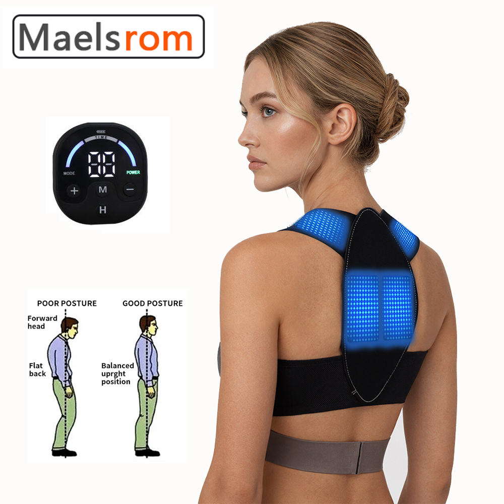 Posture Corrector Back - EMS姿勢矯正ベルト 男女兼用 猫背矯正＆背中マッサージ 腰椎サポート 痛み緩和 肩のアライメント