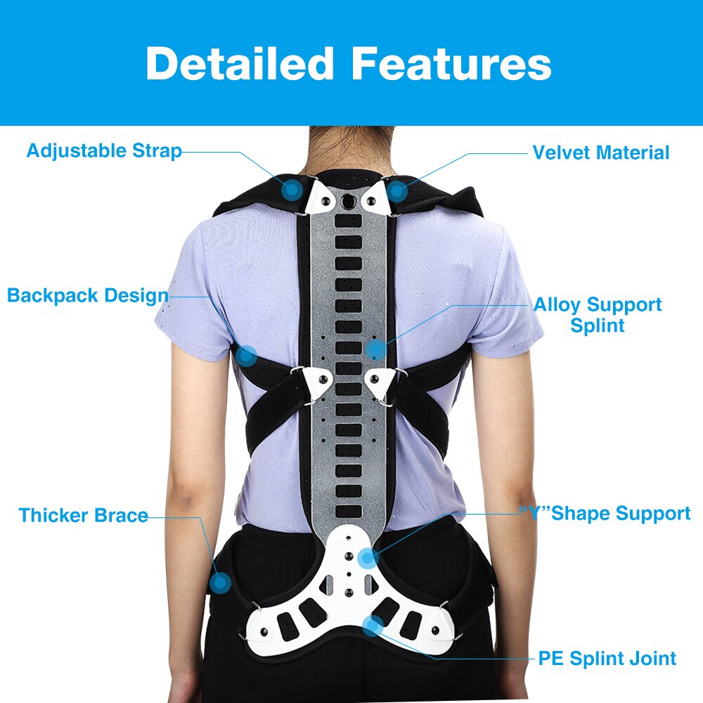 Posture Corrector Back - 腰椎の悪い姿勢矯正ブレース、猫背矯正、整形外科用、筋肉痛緩和、高品質アルミニウム製