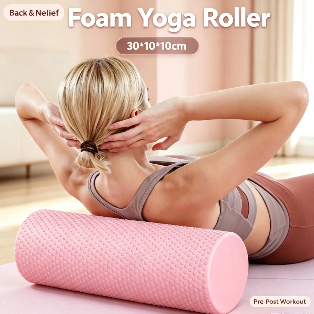 Yoga Fitness Wheel - EVAフォームヨガローラー 30cm ポータブル ピラティス フィットネスシリンダー 脚・腕・背中用