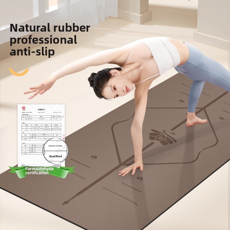 Thick Yoga Mat - PU ゴム製ノンスリップワイド厚いヨガマット静かなダンスマット家庭用初心者フィットネスヨガマットエクササイズマット体操マット