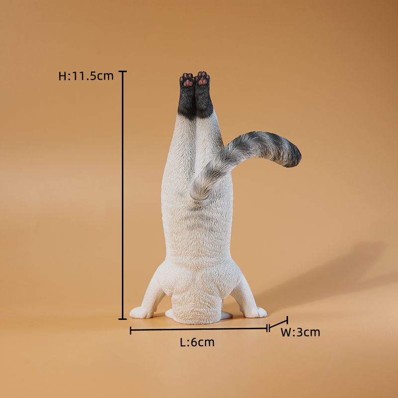 Yoga Fitness First - 1/6 スケールミニシミュレートフィットネス猫ヨガ動物モデル 12 インチおもちゃフィギュアデスクトップ装飾用