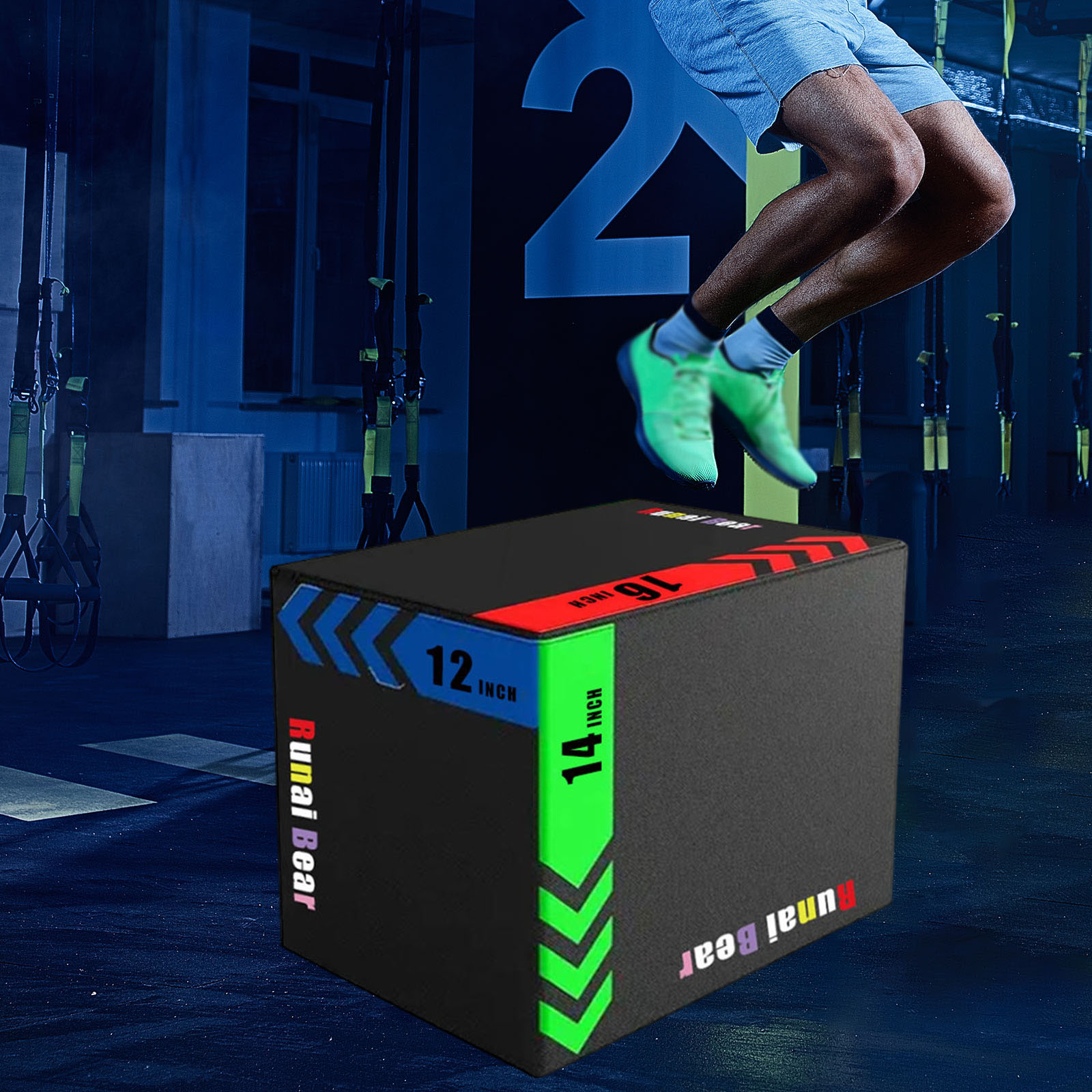 Plyo Jump Box - プライオジャンプエクササイズボックス ポータブルステップアップボックス ホームジム用フィットネスエクササイズ機器 ジャンプトレーニング フィットネスワークアウト