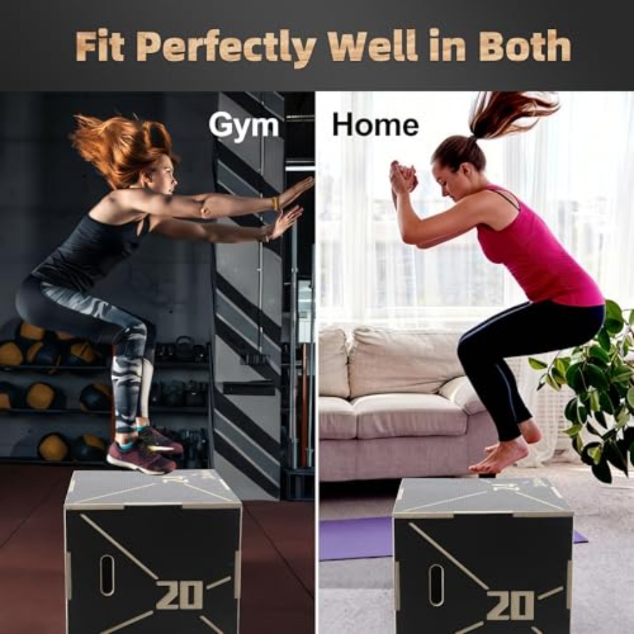 滑り止め加工の木製プライオメトリックジャンプボックス 3-i - Plyo Jump Box のレビューと価格