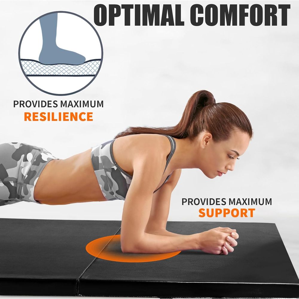 強化された厚手のジムマット、3'x6'、4'x8'、4x10 - Thick Yoga Mat のレビューと価格