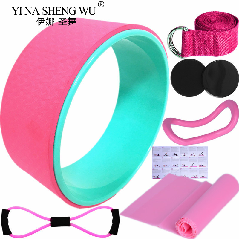 7 個ヨガホイールピラティスアクセサリージムツール運動器具フ - Yoga Fitness Wheel のレビューと価格