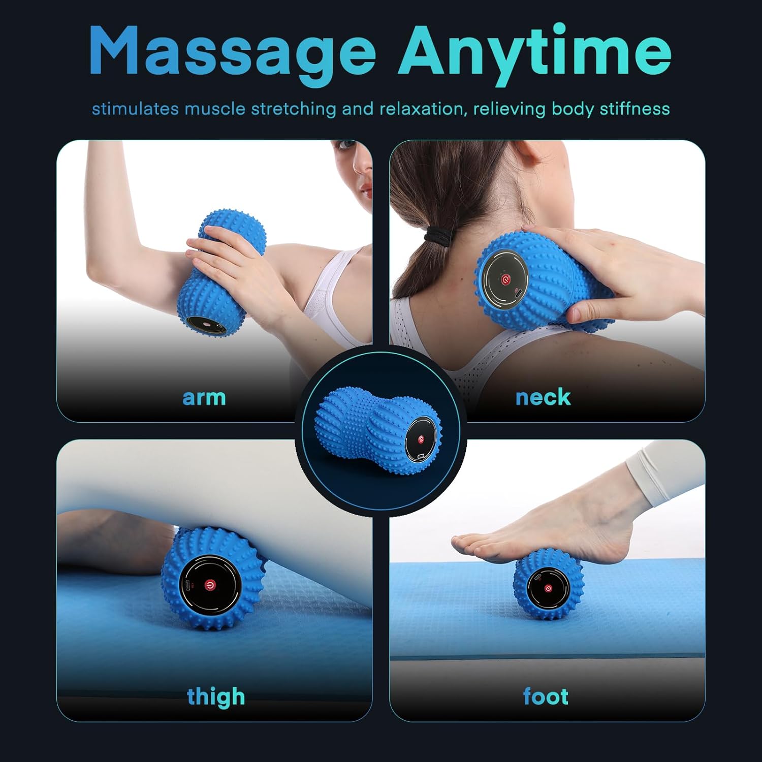 2 in 1 バイブレーションピーナッツマッサージボール、6 - Yoga Fitness Wheel のレビューと価格