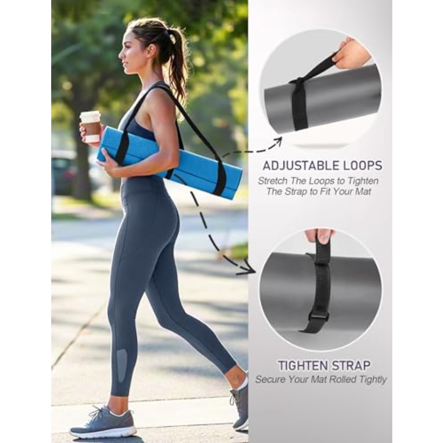 ヨガマットキャリアストラップ - マットやストレッチを運ぶた - Thick Yoga Mat のレビューと価格