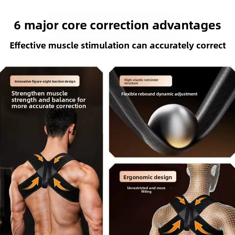 男性用背姿勢矯正器 大人用肩サポーター 猫背矯正 見えない胸 - Posture Corrector Back のレビューと価格