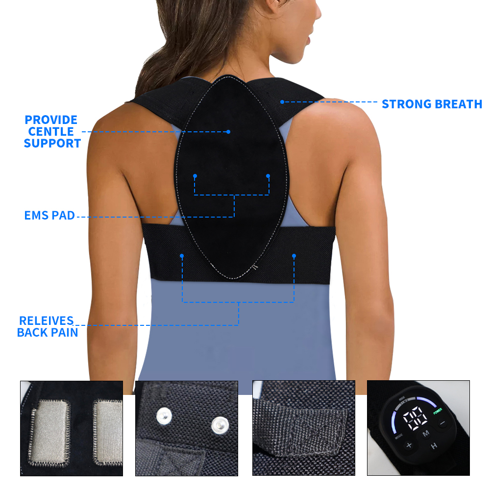 EMS姿勢矯正ベルト 男女兼用 猫背矯正＆背中マッサージ 腰 - Posture Corrector Back のレビューと価格