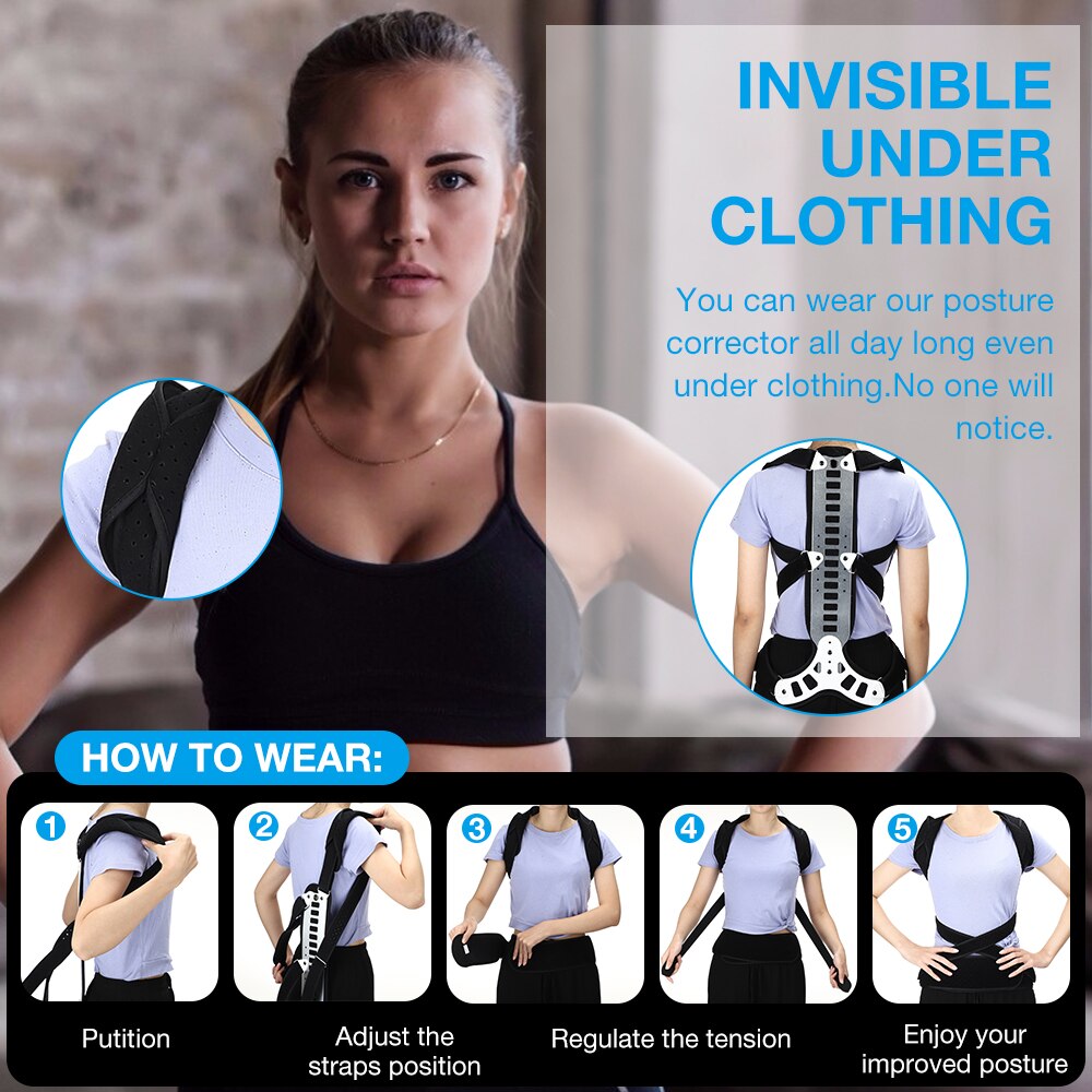 腰椎の悪い姿勢矯正ブレース、猫背矯正、整形外科用、筋肉痛緩和 - Posture Corrector Back のレビューと価格