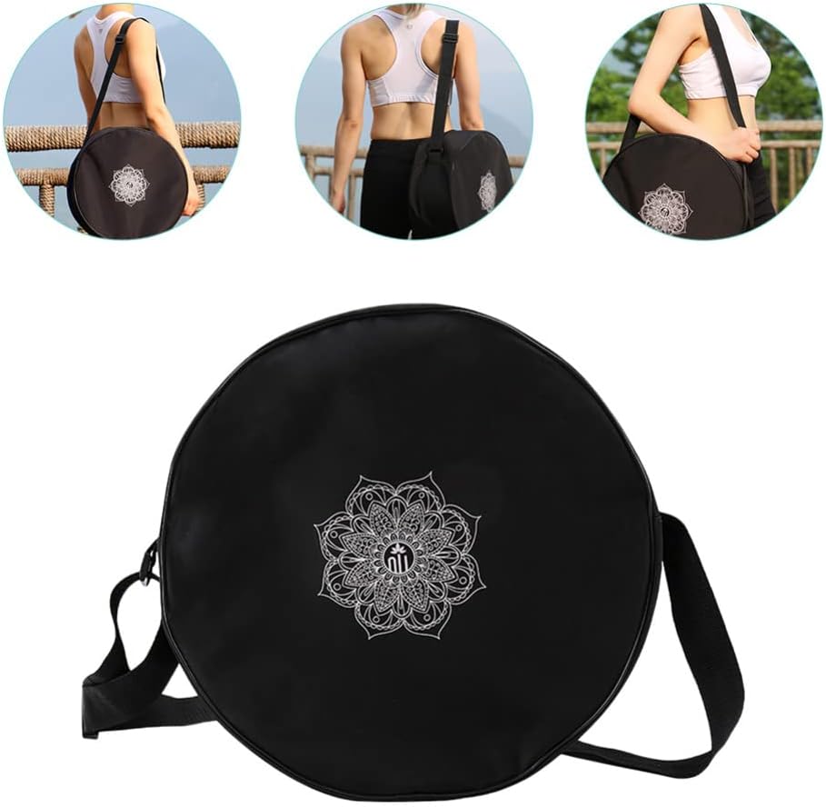 ヨガホイールバッグナイロンブラックマンダラフラワーヨガサーク - Yoga Fitness Wheel のレビューと価格