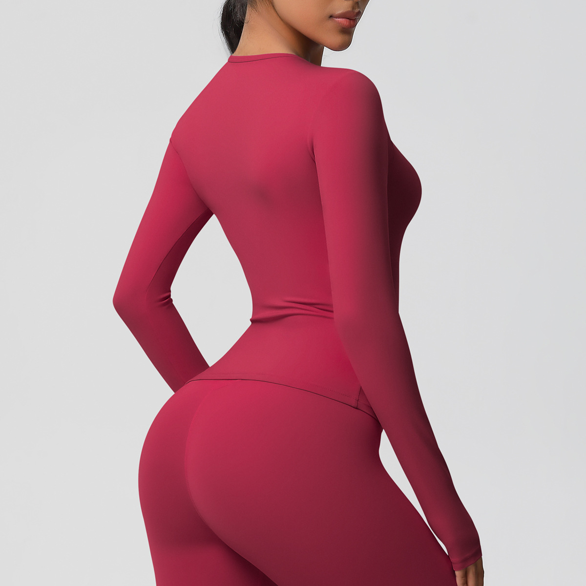 レディース 両面起毛 ソリッドカラー ロング トレーニング  - Fitness Yoga Only For Women のレビューと価格