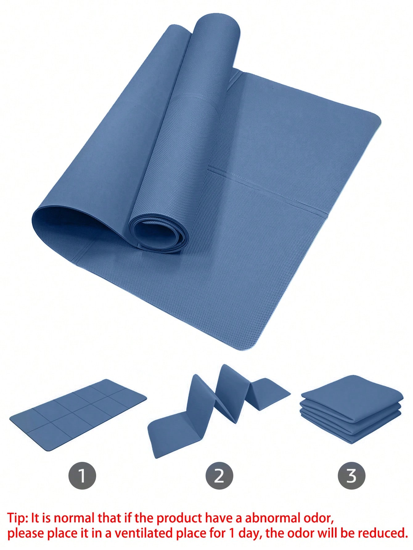 折りたたみ式ヨガマット ダークブルー 環境に優しいEVA素材 - Thick Yoga Mat のレビューと価格