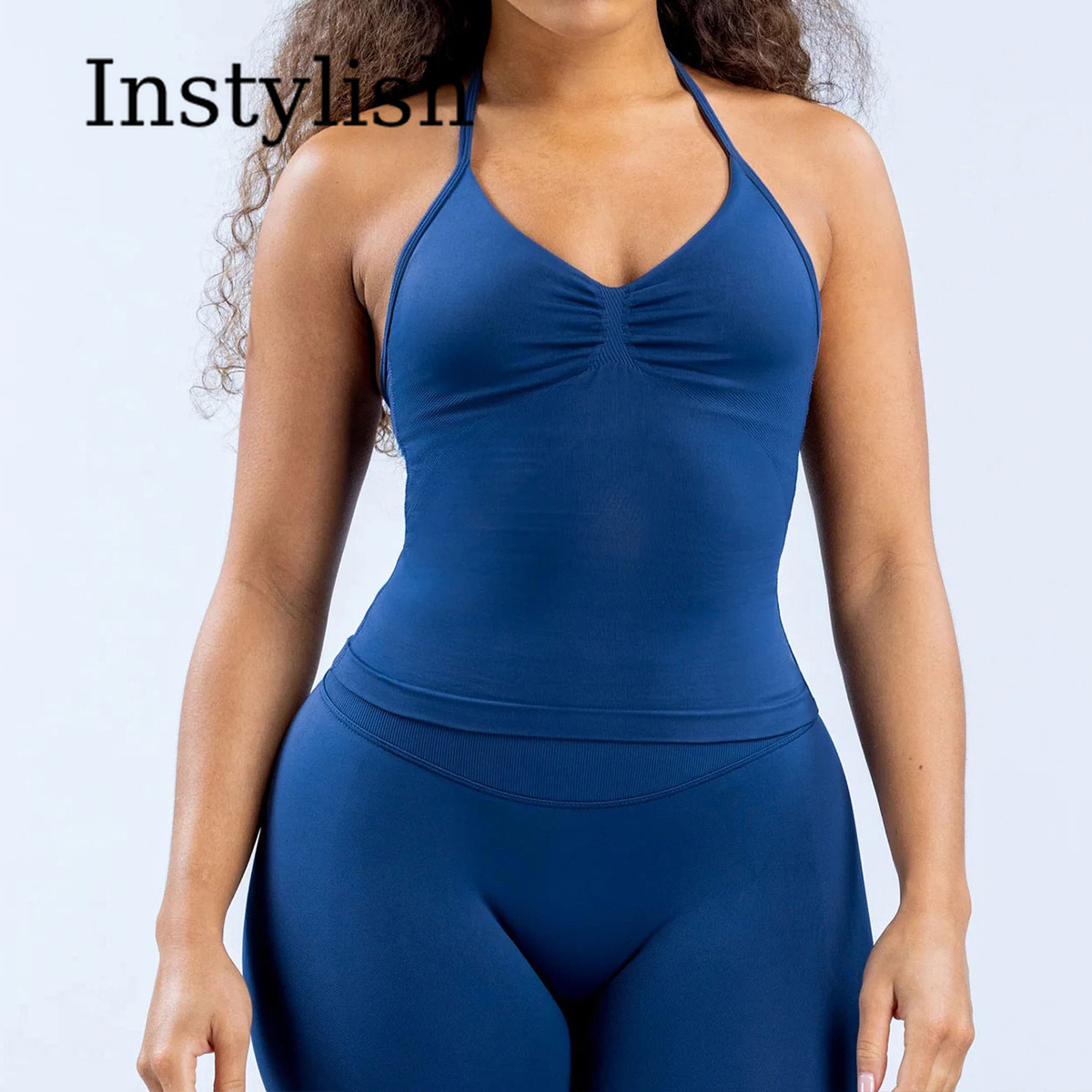 女性用シームレスヨガ2ピースセット ホルターVネック ルシュ - Fitness Yoga のレビューと価格