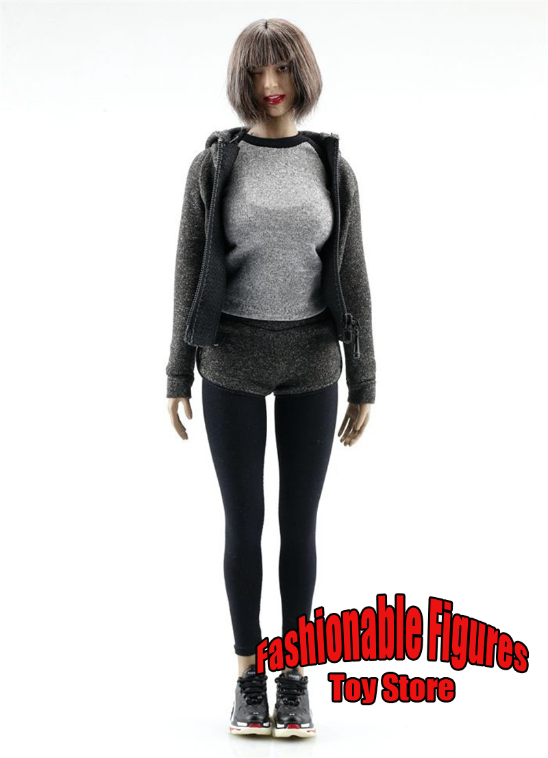 1/6スケール 女性用カジュアル服 ヨガスーツ グレー フィ - Yoga Fitness First のレビューと価格