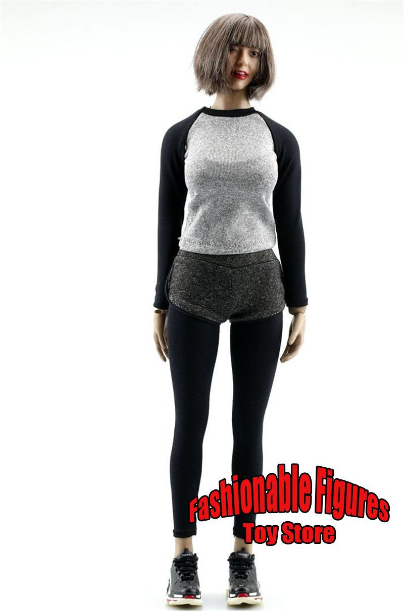 1/6スケール 女性用カジュアル服 ヨガスーツ グレー フィ - Yoga Fitness First のレビューと価格